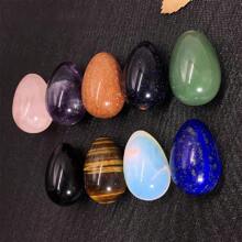 Worry Stones Egg Rock Crystal Gemstone Polished Mineral Rock Egg Stones Pocket Palm Chakra Eggs Crystal For Anxiety Relief Meditation Reiki Balancing Easter Decor Gifts Birthday Graduation - Multicolor - View 3
