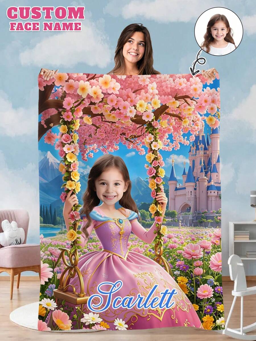 1pc Custom Flannel Photo Blanket For Bed,Personalized Gift, Good Christmas Gifts,Personalized Blankets,Bedding Blanket - Style 1 - View 1