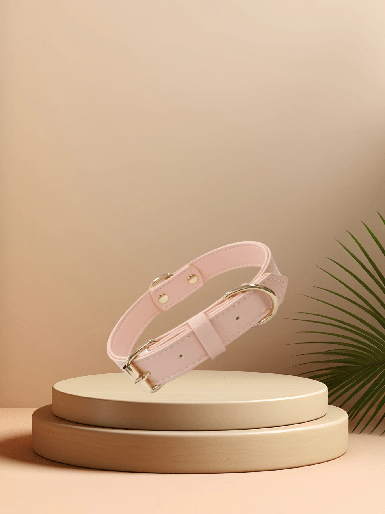 1Pic 手工制作的狗项圈采用可调节的柔软皮革，适合小型、中型和大型犬，Collar Perro（由于产品都是手工制作的，工艺细节略有不同。） - 粉色 - 查看 1