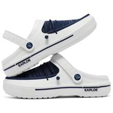 EARLDE Zuecos para hombre, zapatos de jardín, zuecos con soporte para el arco, zapatillas informales con cordones, sandalias ligeras sin cordones con parte superior transpirable