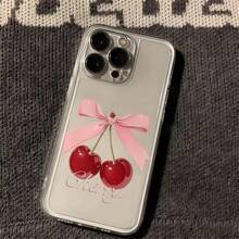 Cute Cherry Pattern Full Protection Anti-Drop Phone Case Compatible With Iphone 16/15/15Pro/15ProMax/14/13/12/11/Xs MAX Series, Phone Protective Cover