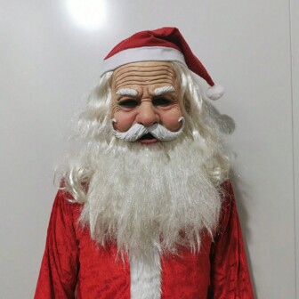 Premium Latex Santa Claus Mask - Perfect For Christmas Parties And Gifts, Breathable Full Face Makeup Accessory, Ideal For Cosplay And Carnival Parties, Durable Rubber Material Halloween