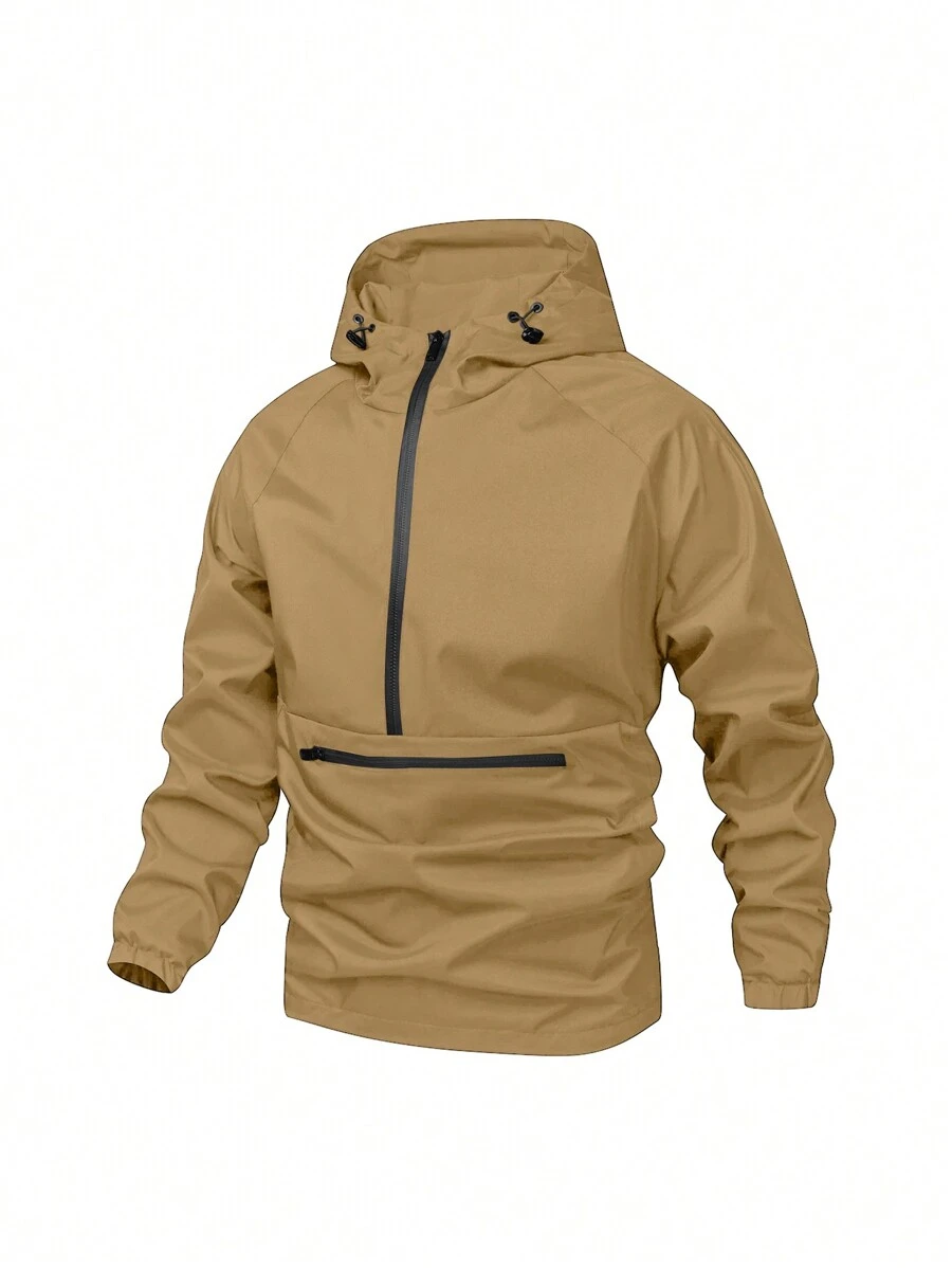 Męska prosta, modna, uniwersalna, swobodna kurtka z kapturem i zamkiem błyskawicznym, lekka, czarna kurtka z długim rękawem, idealna na wyjścia, idealna na prezent dla przyjaciół, mężów i chłopaków