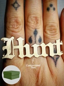 1pc Customizable Name Bracelet, Personalized Bracelet, Bracelet Ring, Hip Hop Accessory, 18K Gold Plated Stainless Steel Accessory, Suitable As Valentine's Day Gift, Includes Elegant Gift Box - Silver - View 1