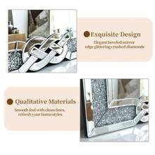 Sparkling Crystals Diamond Embedded Freestanding Full-Length Floor Mirror Wall Mountable, 22" W X 64" H - Silver - View 12
