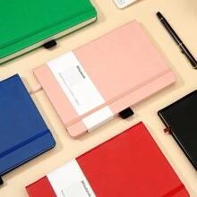 Hardcover PU Strap-Bound Notebook. It Has Business-Themed Inner Pages. Leather-Covered Journal. A5 Size, With A Simple And Elegant Design. - Notebook - View 4