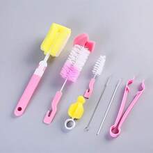 7-Piece Baby Bottle, Cup, Pacifier, Straw And Nylon Cleaning Set - 藍色 - 查看 3