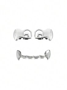 Set Of Hip-Hop Style Hollow Vampire Fang Tooth Decorative Dental Grillz