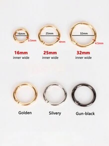 金属圆形弹簧扣可打开钥匙扣包包挂钩狗链扣配件 - 銀色 - 查看 4