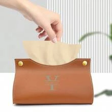 1 Peça Caixa de Lenços de Couro Personalizada com Nome Personalizado, Caixa de Lenços à Prova de Poeira Personalizada para Sala de Estar Doméstica, Mesa de Computador, Caixa Organizadora de Lenços para Carro, Artigos para Festas, Acessórios de Costura Artesanal, Vibes Boêmias