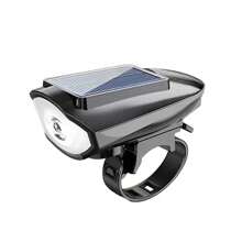1pc Solar Powered Mountain Bike Light, Bright Night Riding Bell, Loud Ring Sound, Universal For Road Bicycle Front Light Horn