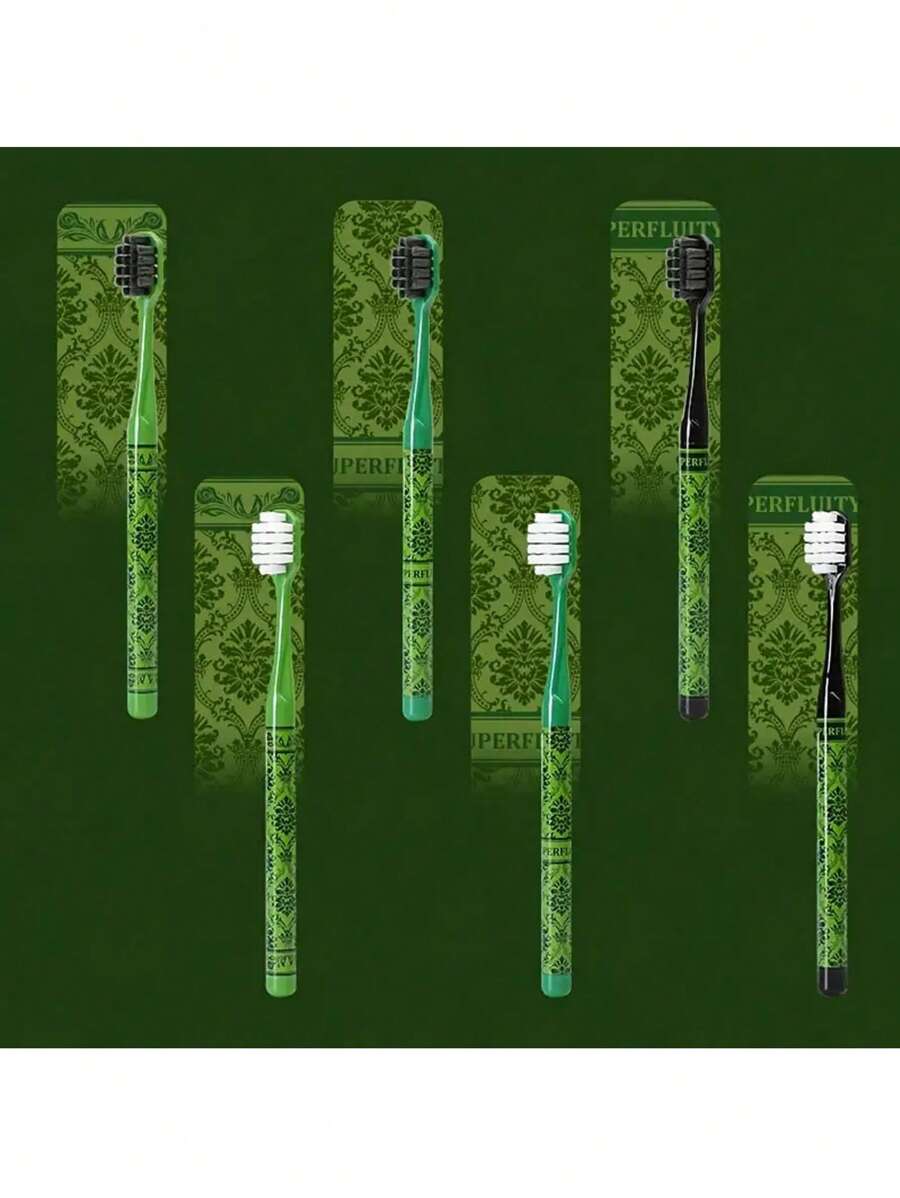6 件装成人牙刷 - 柔软尼龙刷毛，深层口腔清洁，手动 Unisens，无香味，礼品套装 - 适合家庭使用 - 彩色 - 查看 1