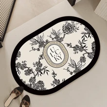 Set de 1/3 piezas de alfombra de baño antideslizante y absorbente con patrón de rama vintage, de material de esponja de gel de sílice con 2.5mm de grosor, que incluye alfombra en forma de U para el inodoro y alfombra para el lavabo, decoración para el hogar, alfombras para el piso, decoración de baño, alfombra de baño, alfombra para exteriores, alfombra de entrada, decoración de otoño, accesorios de baño, decoración de regreso a la escuela - Zhiya - Ver 4