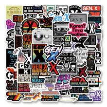 61 pezzi/Confezione Adesivi con Estetica Gen X, adesivi carini e interessanti con cartoni animati e motivi estetici per scrapbooking, cancelleria auto-adesiva, cartoline, buste, chitarre, decorazioni per strumenti musicali, adatti per Ognissanti, Natale, forniture per feste adolescenti, ricompense e motivazione