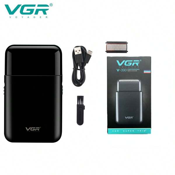 VGR VGR Travel Portable Electric Shaver Mini Shaver For Men, V-390 Black With Box