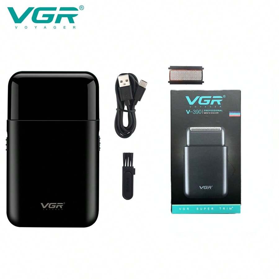 VGR Travel Portable Electric Shaver Mini Shaver For Men, V-390 Black With Box