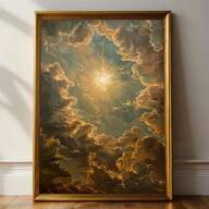 1pc,Celestial Sun Wall Art,Sky White Clouds Nature Decor Art,Dark Academy Aesthetic Decor Art,Vintage Poster Printing, Minimalism Canvas Painting, Suitable For Home Decoration, Bedroom, Living Room, Home Office, Bathroom Decoration, Wall Decoration20*28 Inch, Unframed Gifts Birthday Graduation