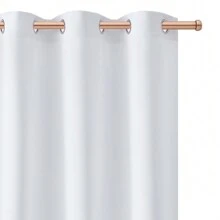 145x240 Cm Matte Fabric Curtain, With Eyelets, Decorative, Suitable For The Living Room, Room, And Bedroom. - White - View 6