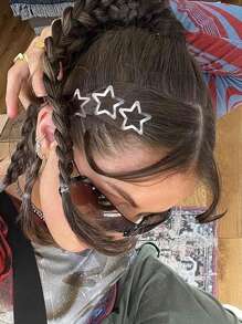 50 pièces Pinces à cheveux en alliage d'argent élégantes plaquées nickel en forme d'étoile à cinq branches, style Y2K à la mode pour femmes, 3,1 yard/1,22 po, convient pour un usage quotidien, les trajets, les fêtes, les cadeaux de vacances, accessoires pour cheveux