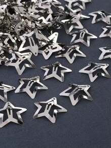 50 pièces Pinces à cheveux en alliage d'argent élégantes plaquées nickel en forme d'étoile à cinq branches, style Y2K à la mode pour femmes, 3,1 yard/1,22 po, convient pour un usage quotidien, les trajets, les fêtes, les cadeaux de vacances, accessoires pour cheveux