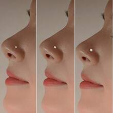 Nhẫn mũi vàng 18k - Khuyên xỏ khuyên bằng thép không gỉ 316L 20g dành cho nam nữ, khuyên mũi tiêu chuẩn hoặc dài đính đá CZ hoặc đá mũi tròn - Nhiều màu - Xem 5