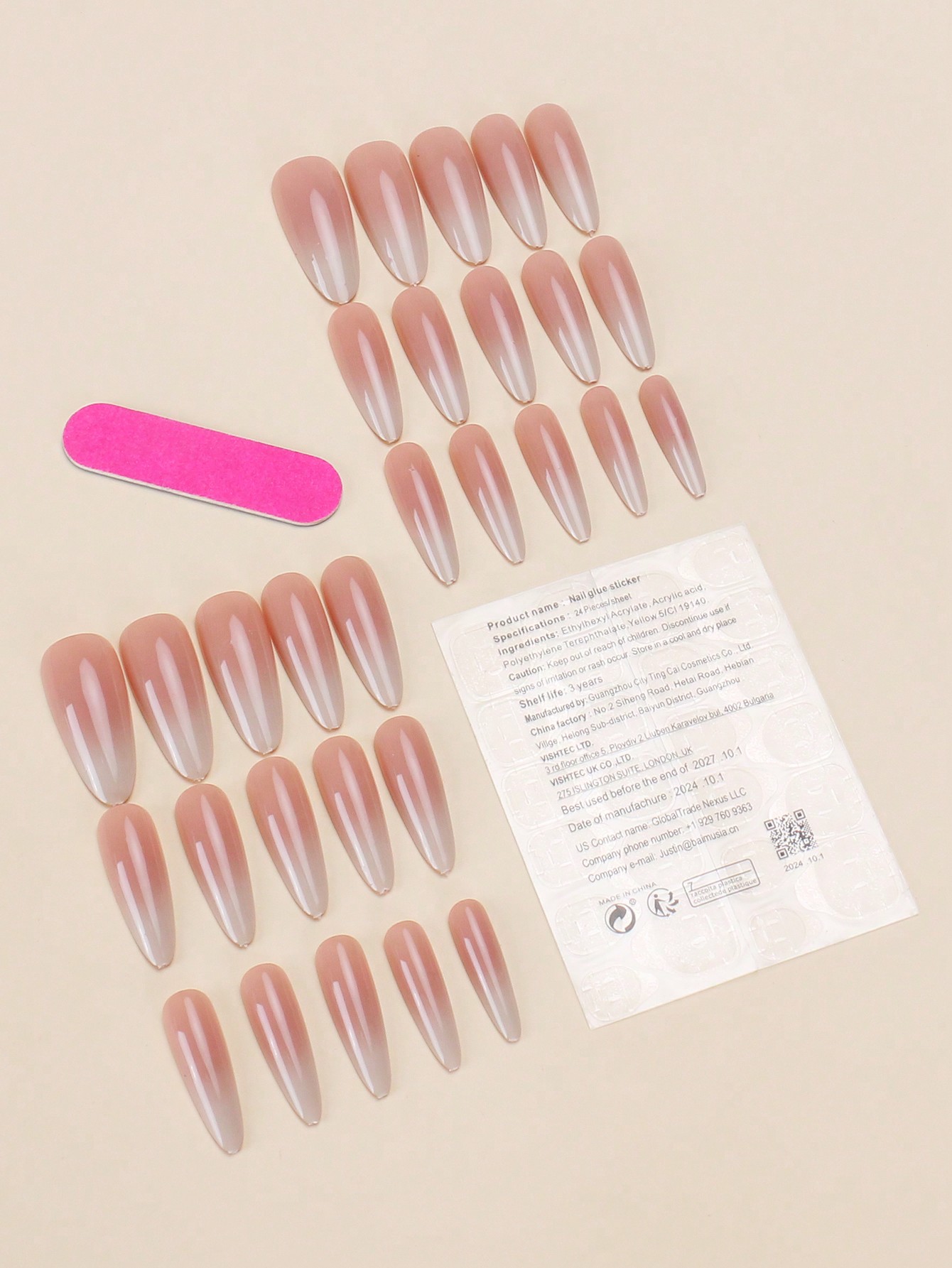 30 قطعة من بقع الأظافر الصناعية ذات الشكل اللوزي،...