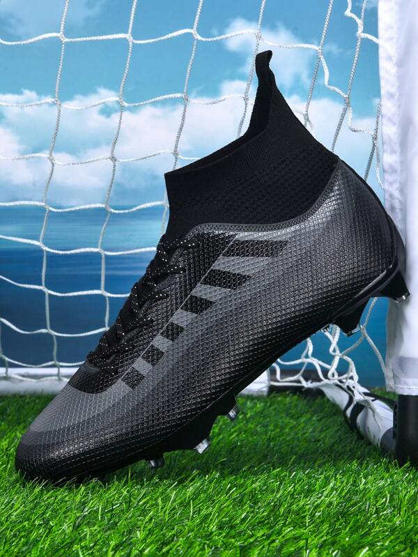 1 Pair Men's Football/Soccer Shoes, Versatile For Match & Training, Mid-Top Outdoor Soft Lawn/Grass Field Specialized Cleats, PU Lace-Up Non-Slip Olive Football/Soccer Shoes, AG Long Studs/FG, Lightweight High-Performance Anti-Skid Design, Professional Football Boots