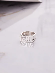 Customized 18K Gold-Plated Stainless Steel Ring,Gothic Name Ring,Old English Text Number Ring,New Year Glamour - Multicolor - View 7