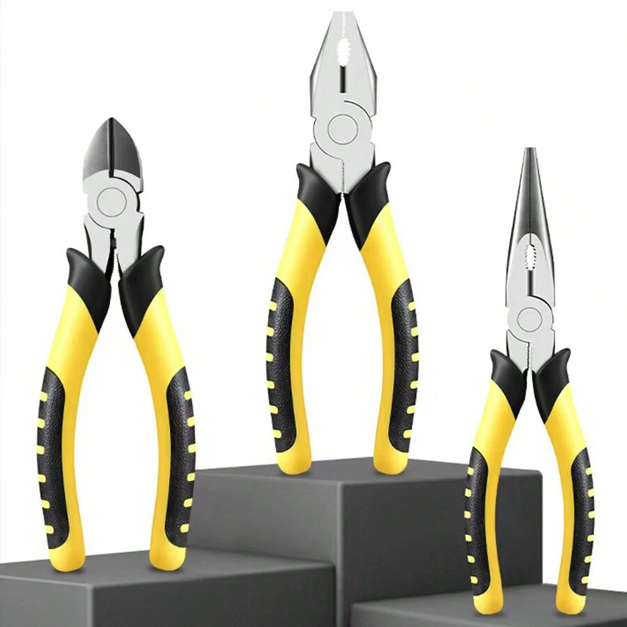 1 件工业级 8 英寸老虎钳、6 英寸斜嘴钳、电动斜嘴钳、电工工具，厂家批发 - 彩色 - 查看 1