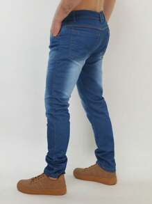 Laicra Men's Jeans Basic Casual Direct From Factory With Elastane2023 New - Medium Wash - View 6