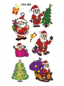 1 miếng dán mặt tạm thời hình ông già Noel phát sáng & Giáng sinh - Quà tặng tiệc ngày lễ được cá nhân hóa, Quà tặng ông già Noel bí mật, Tất & Đồ trang trí ngày lễ - Nhiều màu - Xem 5