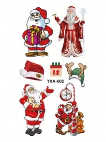 1 miếng dán mặt tạm thời hình ông già Noel phát sáng & Giáng sinh - Quà tặng tiệc ngày lễ được cá nhân hóa, Quà tặng ông già Noel bí mật, Tất & Đồ trang trí ngày lễ - Nhiều màu - Xem 2