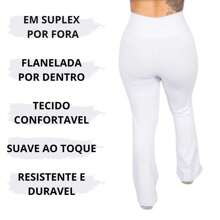 White Bell-Bottom Pants, FLARE, High Waist, Feminine, CAPOEIRA, Gym, Nursing - 白色 - 查看 5