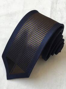 Men's 3D Slim Ties With Shine - 藏蓝色 - 查看 1