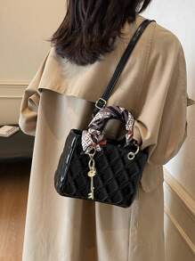 Dedoo 2025 New Arrival Petite & Elegant High-End Tote Bag For Women, Fashionable & Lightweight, Luxury New Design With Rhinestone Embroidery, Handbag & Shoulder Bag, Suitable For Spring/Summer Vacation, Campus Life, Daily Commute, Christmas Gift, Party & Bridal - Black - View 3