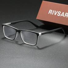 RIVSAR bifocale leesbril voor mannen en vrouwen, nieuwe klassieke vierkante stijl met kleurblokontwerp, geschikt voor lezen, zakelijk, dagelijks gebruik, unisex presbyope bril, vierkant frame met veerscharnier, geschikt voor antislipsport, anti-blauwlichtcomputergebruik, comfortabel lezen, anti-vermoeidheid van de ogen, draagbaar ontwerp past bij verschillende gezichtsvormen, zwart, grijs, 7 dioptrie-opties, geweldig cadeau voor ouders, vakantiecadeau, geschenkdoosverpakking