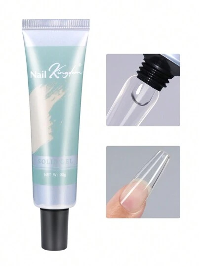 2024 New Design Press On Nail Glue Gel 30g Solid Nail Tips Glue Tube Package UV Gel Long Lasting No Flow Easy To Use