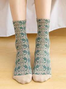 5 Pairs Vintage Mid-Calf Socks For Women, Versatile Short Socks, Low-Cut Retro Design, Suitable For Students In Autumn/Winter
