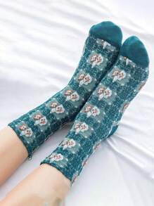 5 Pairs Vintage Mid-Calf Socks For Women, Versatile Short Socks, Low-Cut Retro Design, Suitable For Students In Autumn/Winter