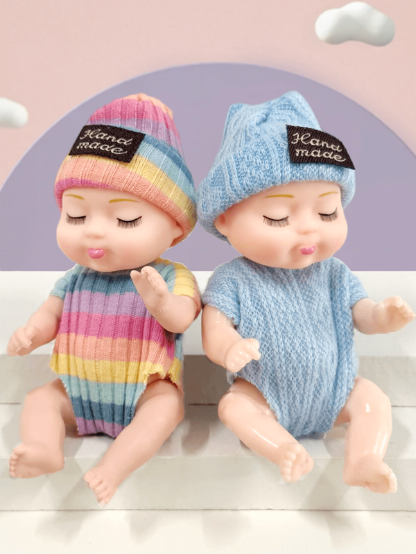 1pc Creative Cute Knitted Sweater Knit Hat Doll With Articulated Limbs, Playhouse Doll Gift