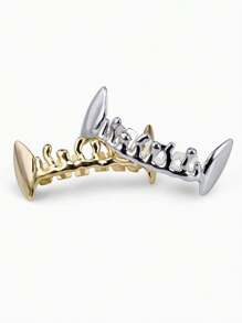 A New European And American Gold-Plated Water Drop Canine Lower Teeth Braces Personalized Clown Hip-Hop Decoration Gold Braces Party Holiday Gift - Multicolor - View 5