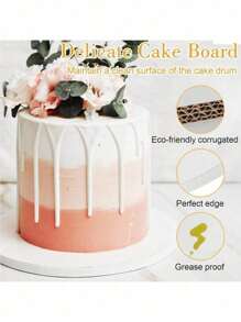 1pc 8/10/12 Inch Round Cake Board, Thick Cardboard, Sturdy Cake Base, Cake Pad, Suitable For Baking DIY Cakes And Pastries, Home Kitchen Baking Accessories, Mother's Day, Easter