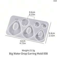 1/12 peças DIY molde de brinco de conta-gotas de cristal, espelho múltiplo como estrelas, lua, garras de gato, pingente quadrado de gota de água, molde de silicone