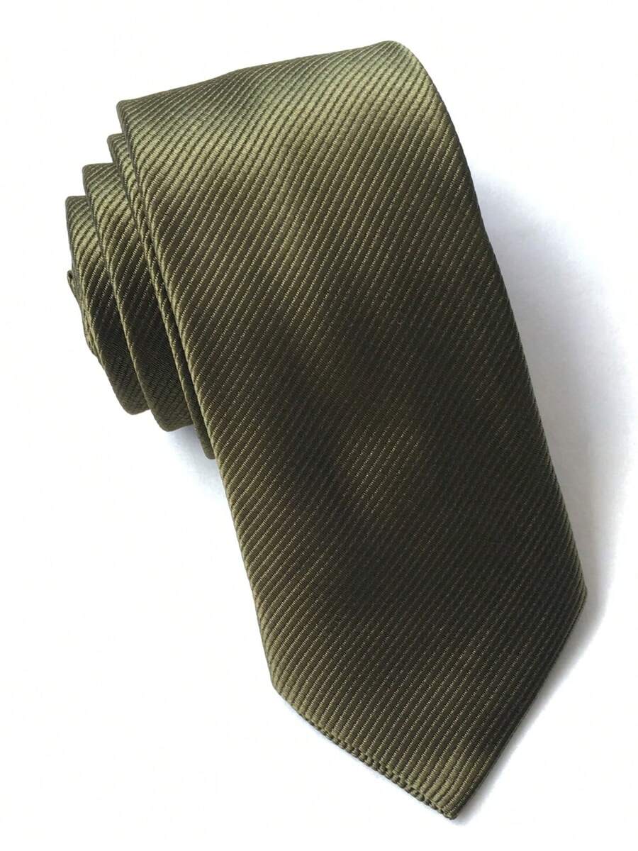 Casual Men's Ties, Perfect For Gifting To Friends(5.5cm) - 橄欖綠 - 查看 1