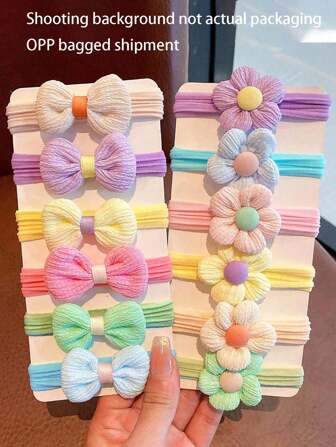 女性用ヘアタイ かわいい日常スタイルのリボン装飾12個セット
