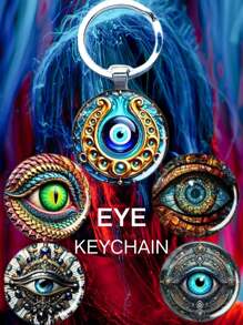 1 Móc khóa hợp kim kẽm cổ điển có logo hình con mắt đẹp bí ẩn, 5 kiểu dáng để lựa chọn, món quà độc đáo cho bạn bè và gia đình - Nhiều màu - Xem 2