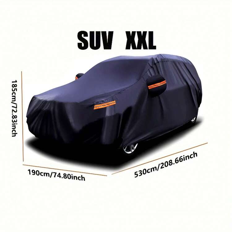 防水车罩，全天候保护，海军蓝色，防风，防紫外线，防尘，适用于汽车 - 藏蓝色 - 查看 16