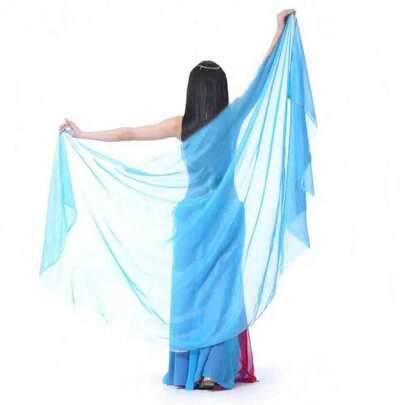 Leichter halbrunder Chiffon Handtuch Bauchschleier Bauchtanz Kostüm Taillenschal einfarbiges Tuch Schleier