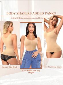 Werena Shapewear Tank Tops For Women With Built In Bra Tummy Control Compression Camisoles Body Shaper Padded Tanks - skin tone - View 6
