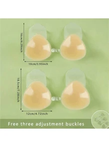 Áo ngực không dây cho phụ nữ ngực lớn Áo ngực dán silicon nâng ngực, Áo ngực nâng ngực không lưng bằng silicon, Áo ngực dán vô hình nâng ngực, tăng cường khe ngực cho đám cưới, đồ bơi - Màu be - Xem 8
